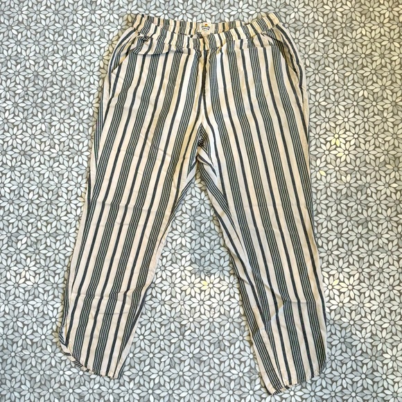 Marine Layer Pants - Women's Marine Layer Allison Pull On Pant, Blue/Blk Stripes,‎ Size M